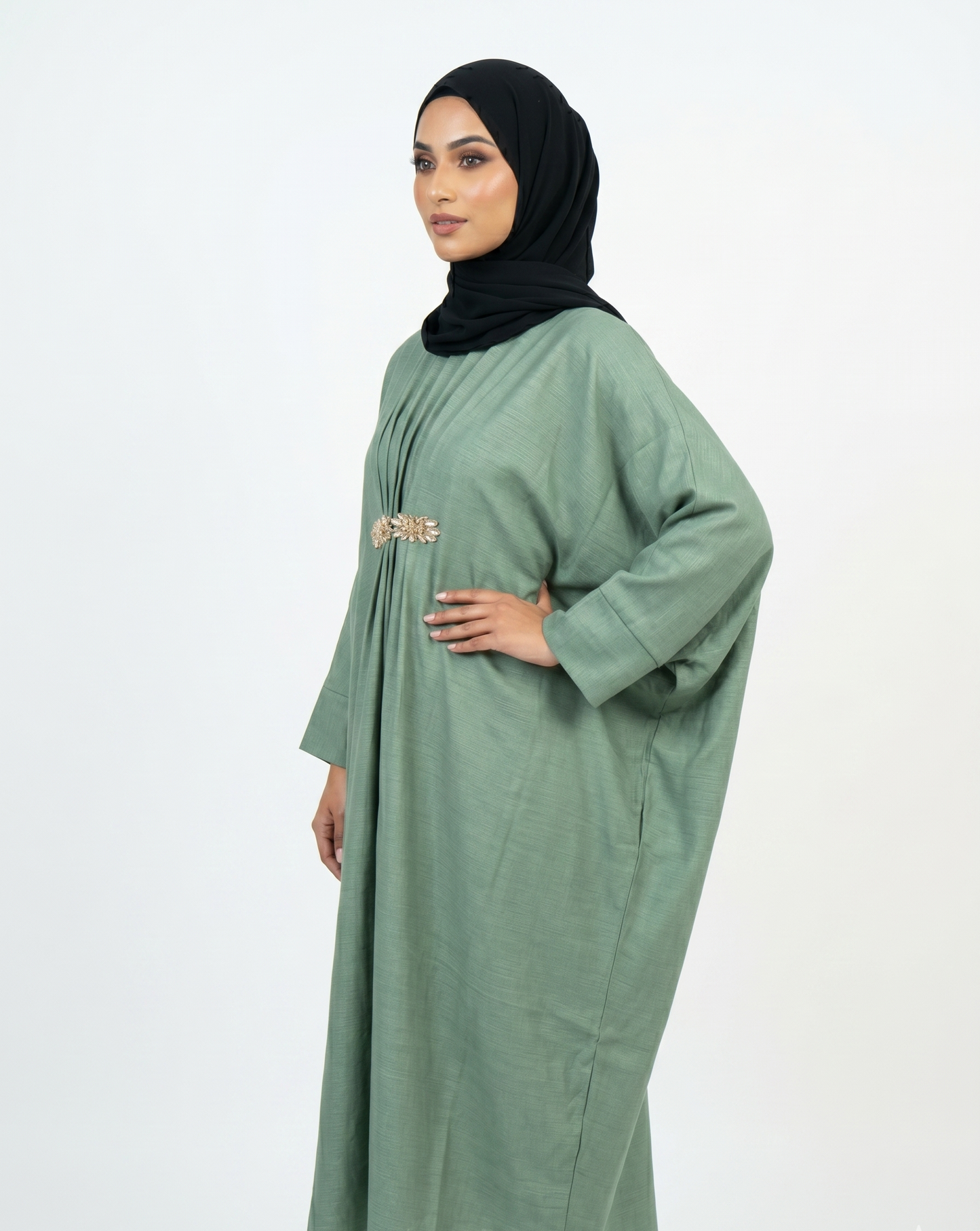 Elegant Pleated Kaftan Abaya