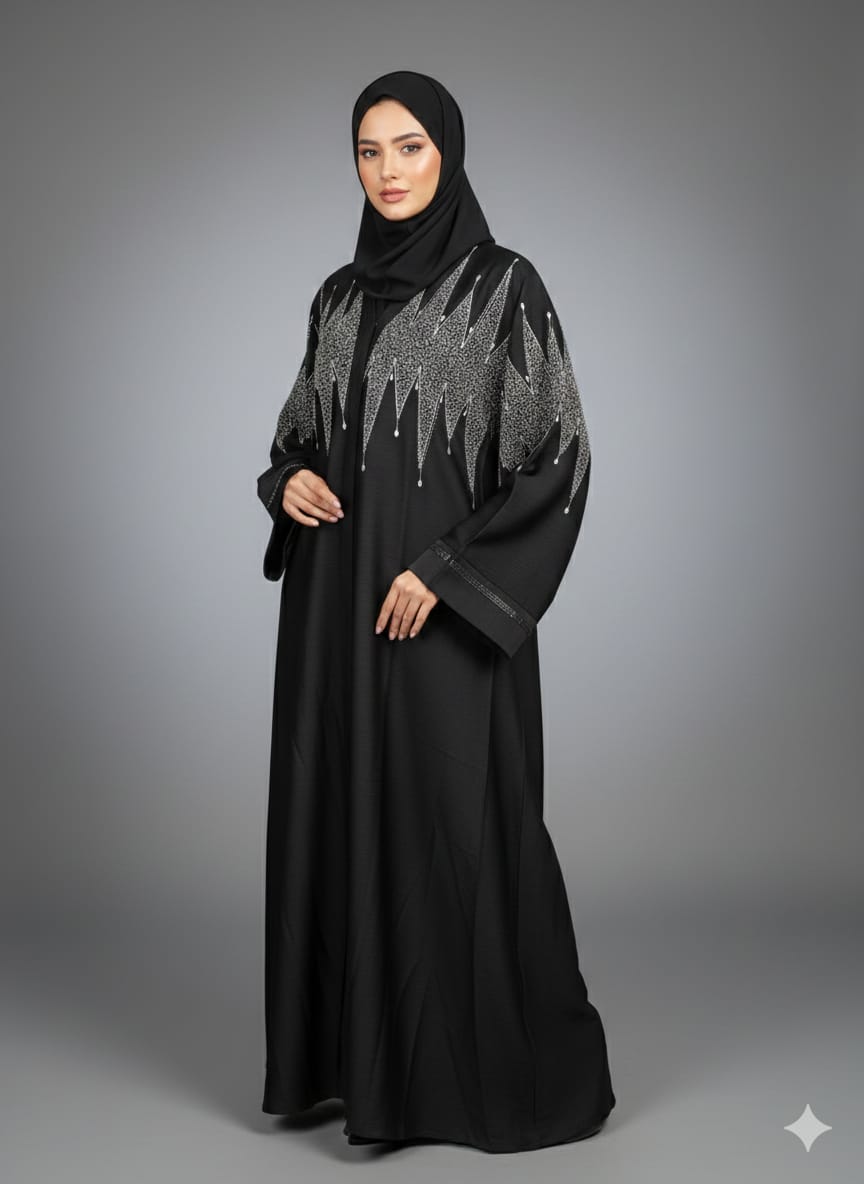 Luxury Zoom Zari Embroidery & Stone Work Abaya