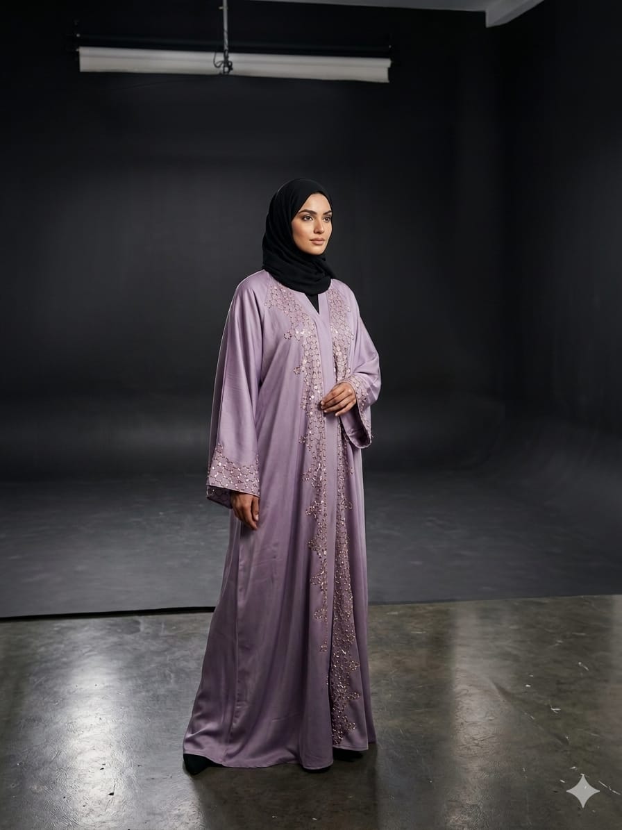 Premium Tiktok Abaya With Square Stone work