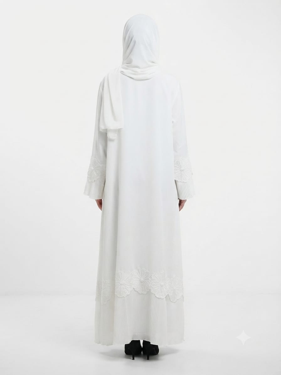 Frill and flower patch Abaya