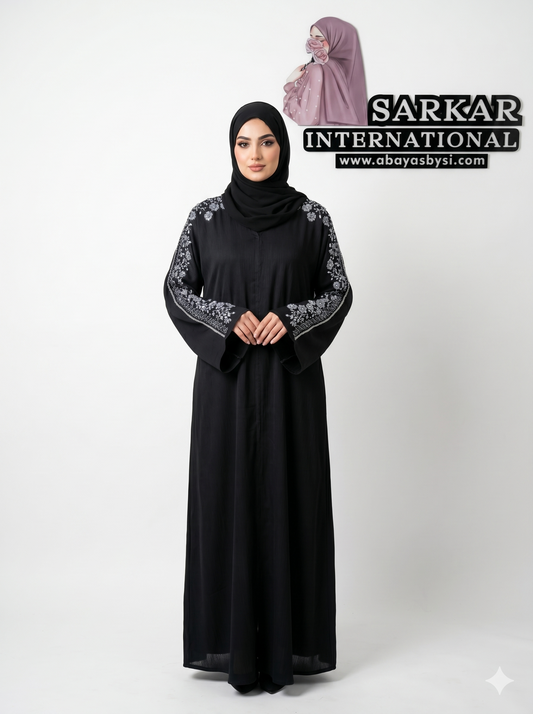 Elegant Black Handwork Abaya