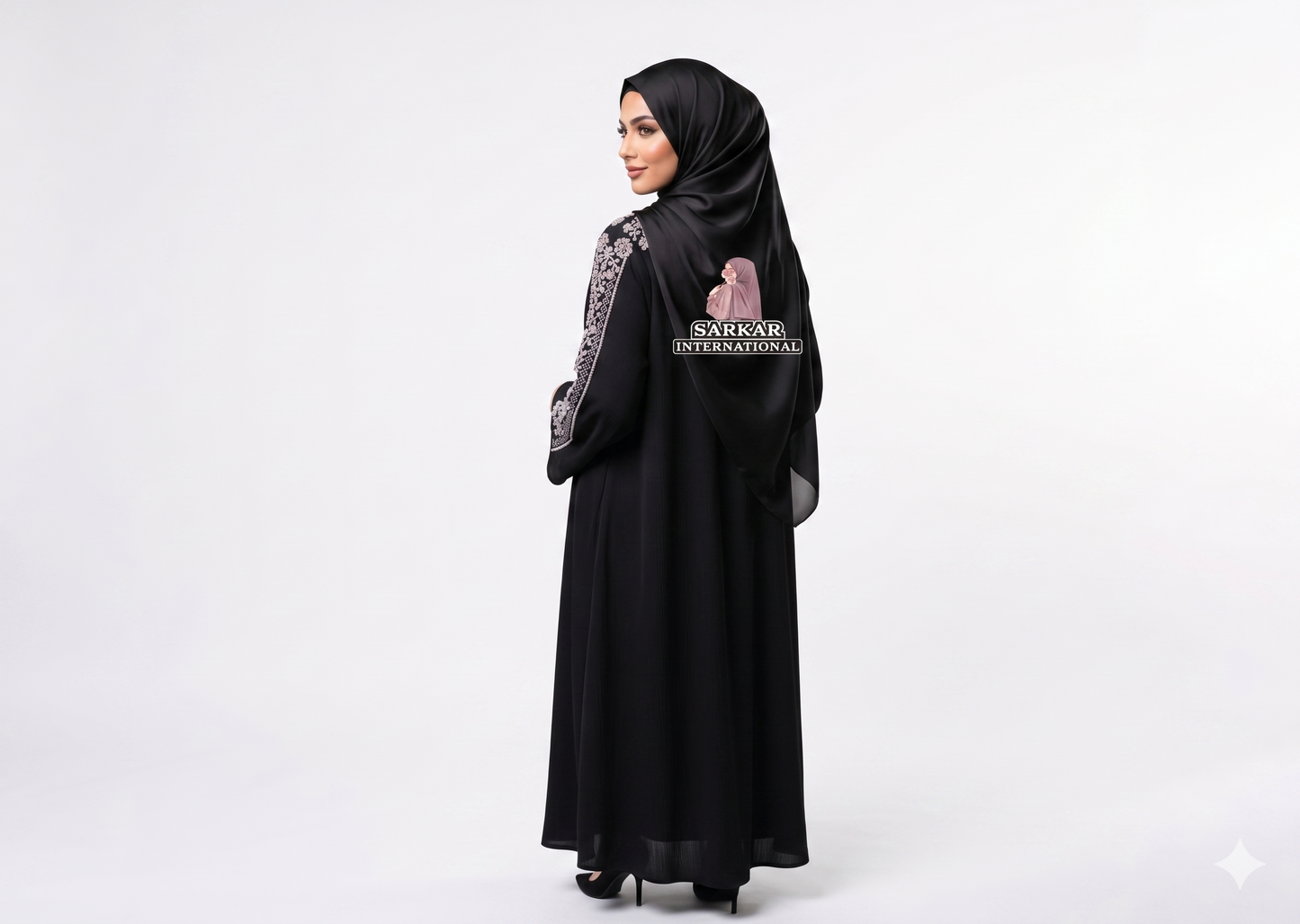 Elegant Black Handwork Abaya