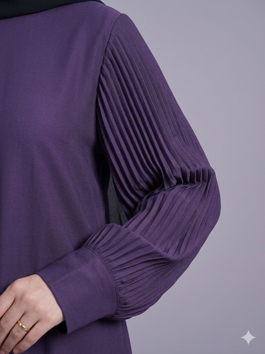 Pleated Sleeve Everyday Essential Abaya