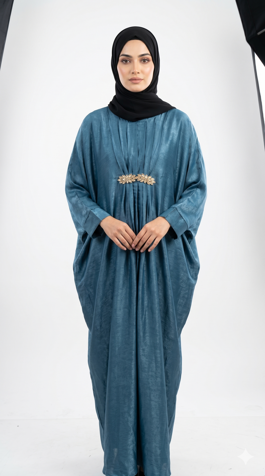 Velvet Pleated Kaftan Abaya