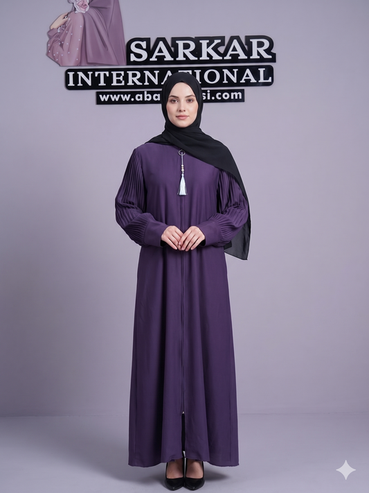 Pleated Sleeve Everyday Essential Abaya