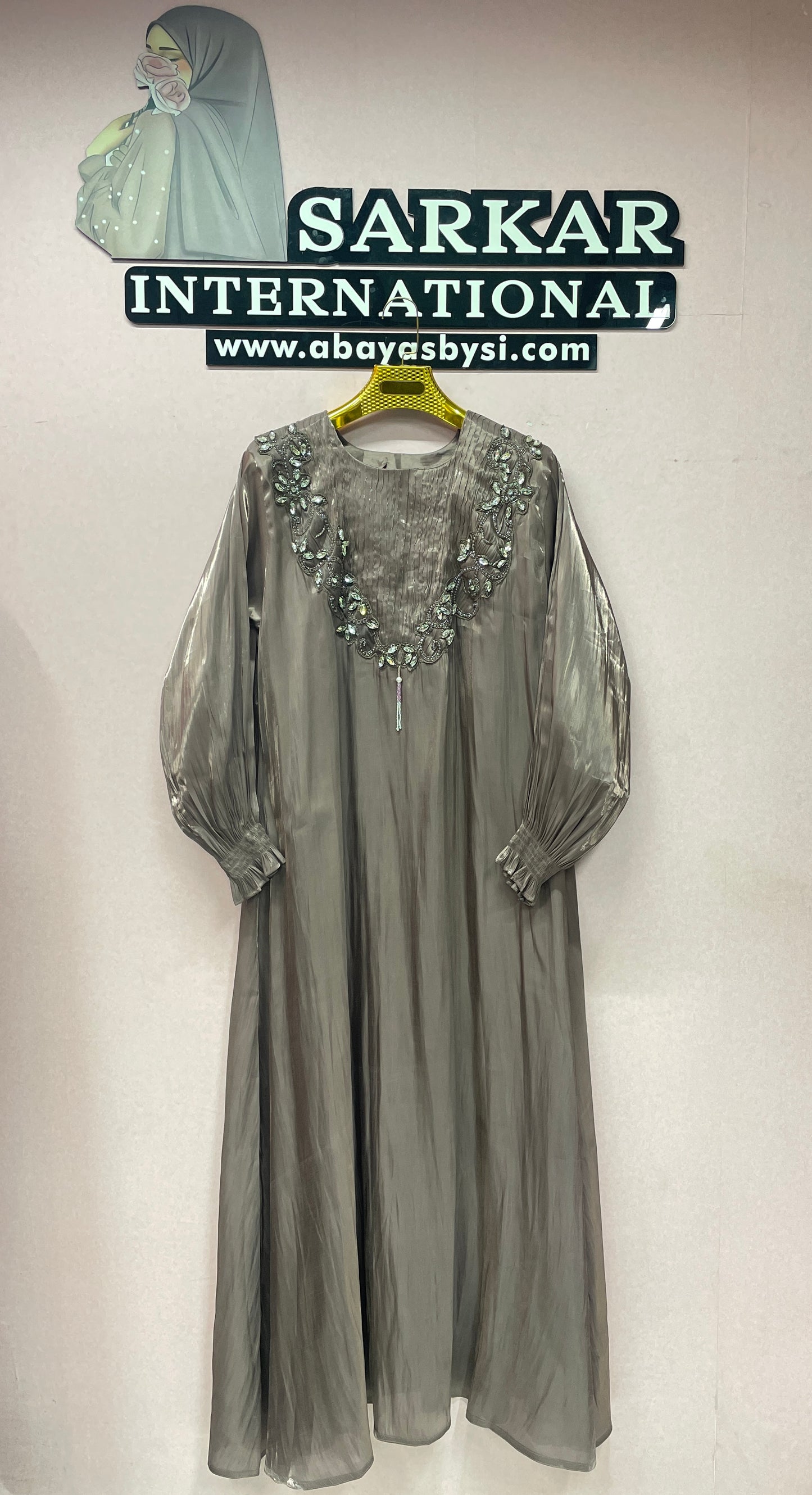 ARMANI SILK HANDWORK SHRUG ABAYA