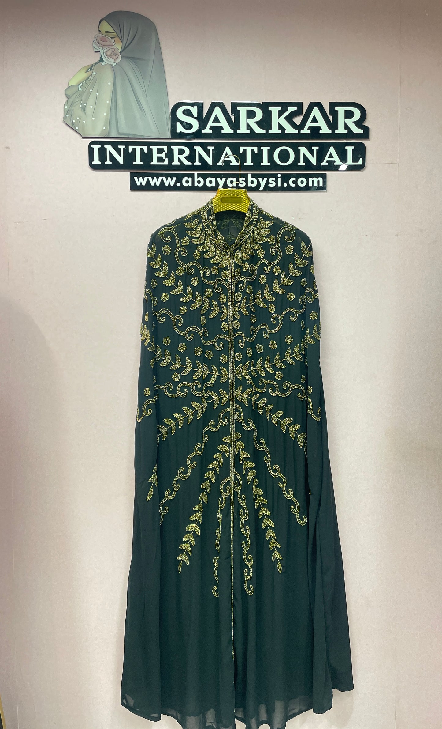 Premium Georgette Shrug Bridal Cape Handwork Abaya