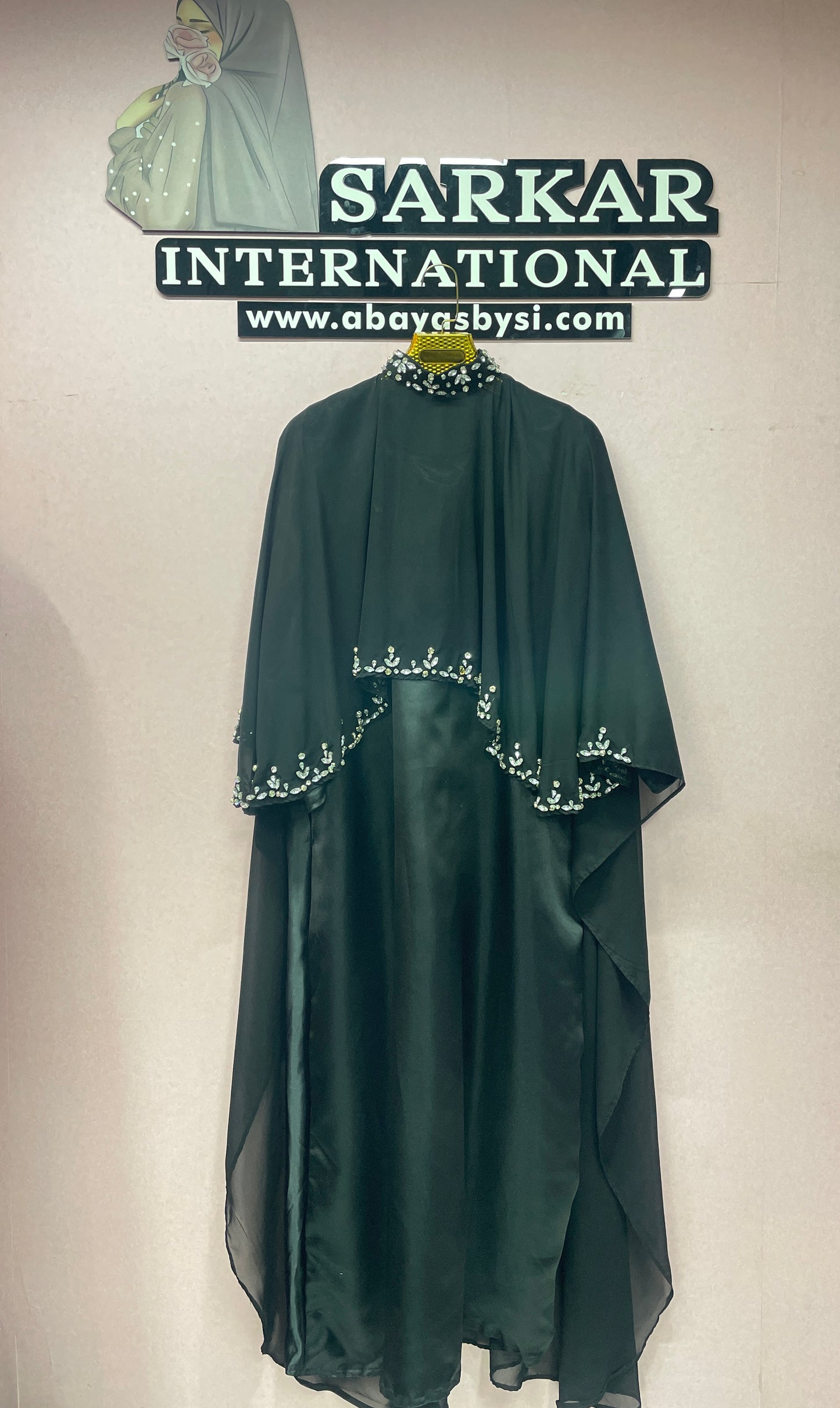 Premium Georgette High Low Cape Shrug Abaya