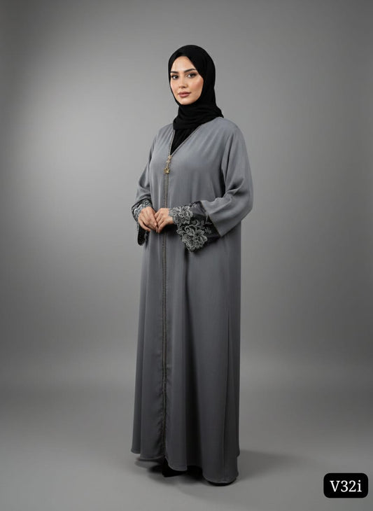 Luxury Zoom Abaya With Premium Net Sleeves