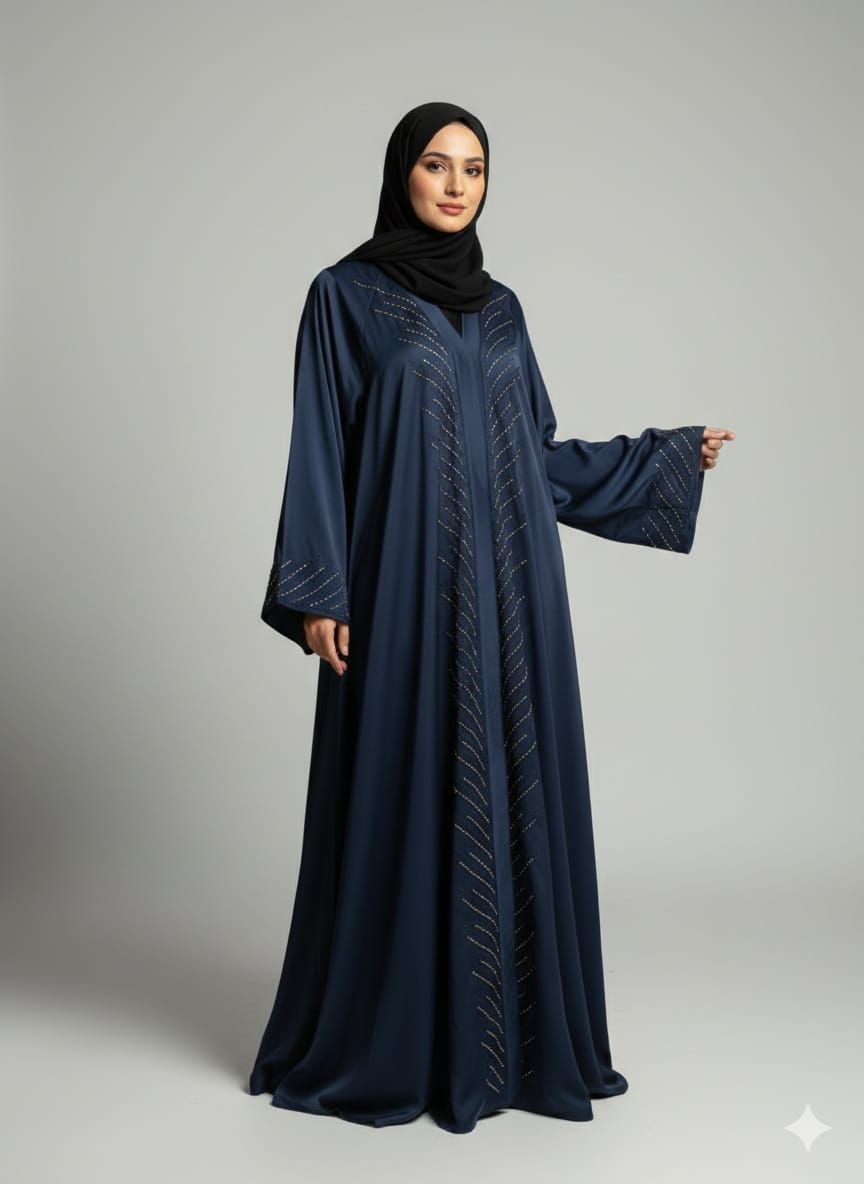 Premium Tiktok Abaya With Square Stone work
