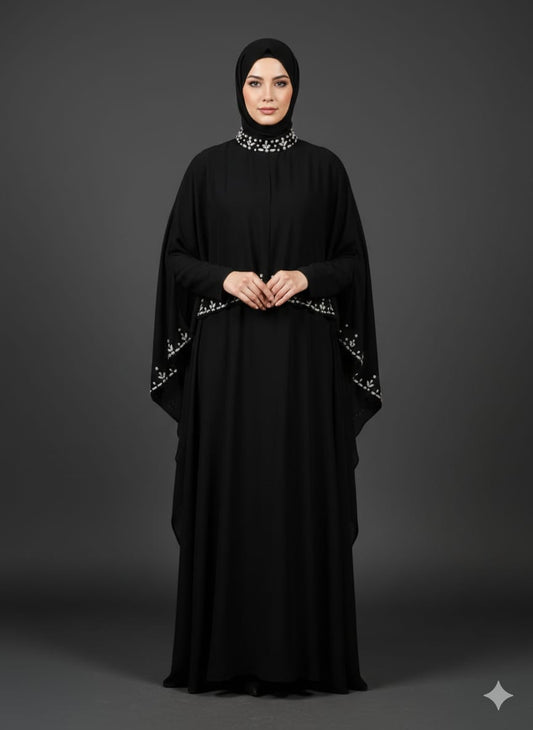 Premium Georgette High Low Cape Shrug Abaya