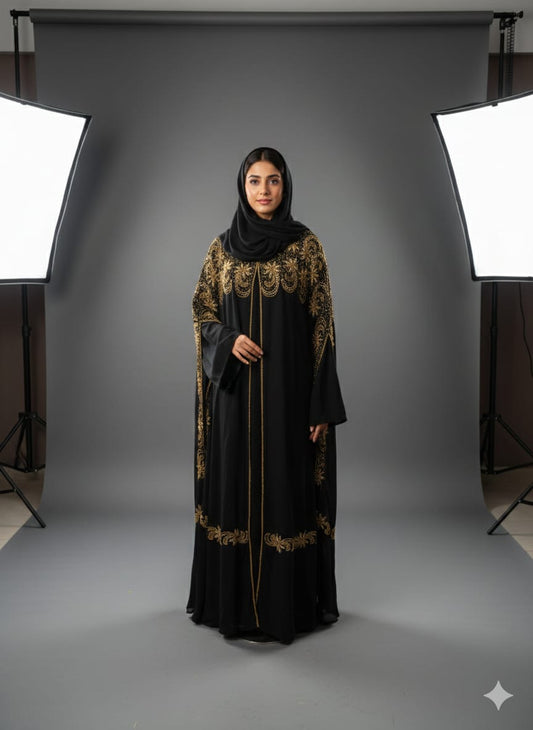 Premium Georgette Shrug Bridal Cape Handwork Abaya