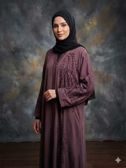 TIKTOK ONE SIDE HANDWORK ABAYA